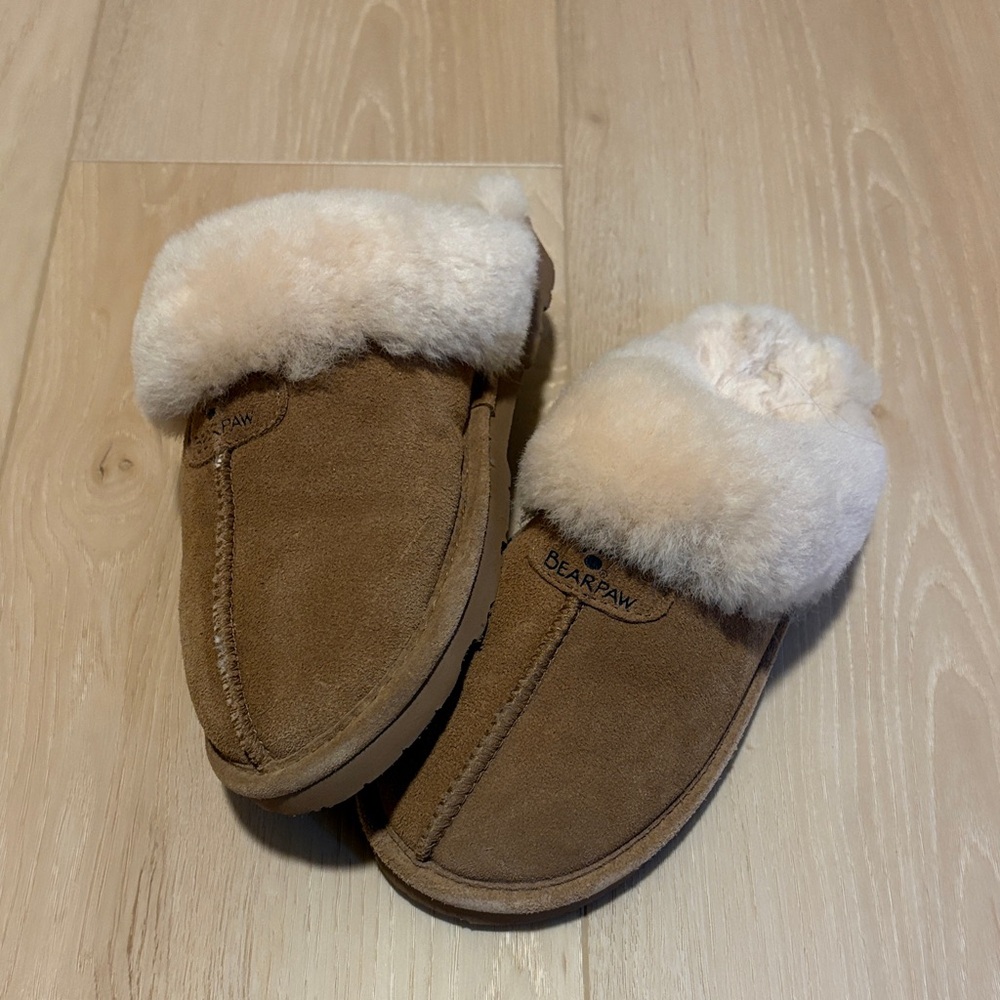 BearPaw Brown and Cream Slippers